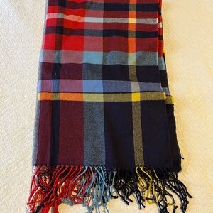 Vera Bradley Colorful Plaid Scarf with Fringe